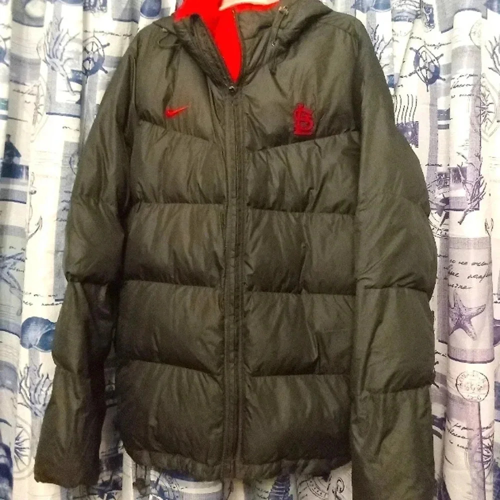 MLB Nike St Louis Cardinals Puffer Jacket Dark Gray Men's XL
